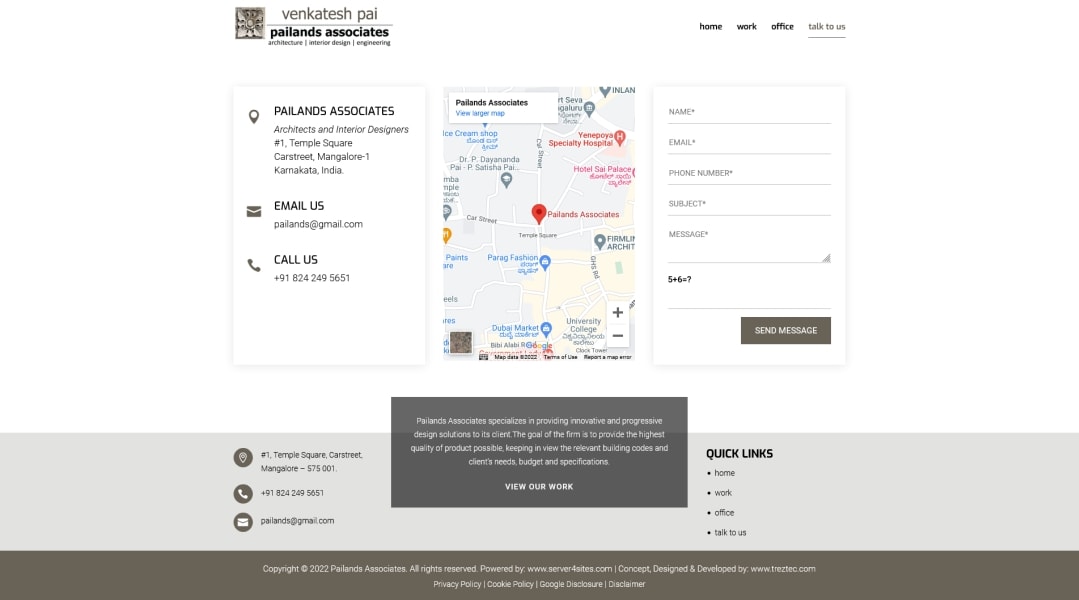 Pailands Associates Contact
